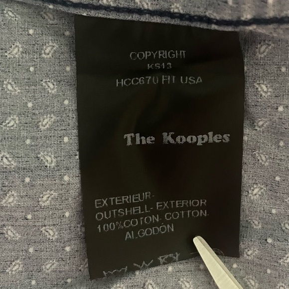 The Kooples Navy Bandanna Paisley Print Pearl Snap Western Fitted Shirt Large - Picture 10 of 12